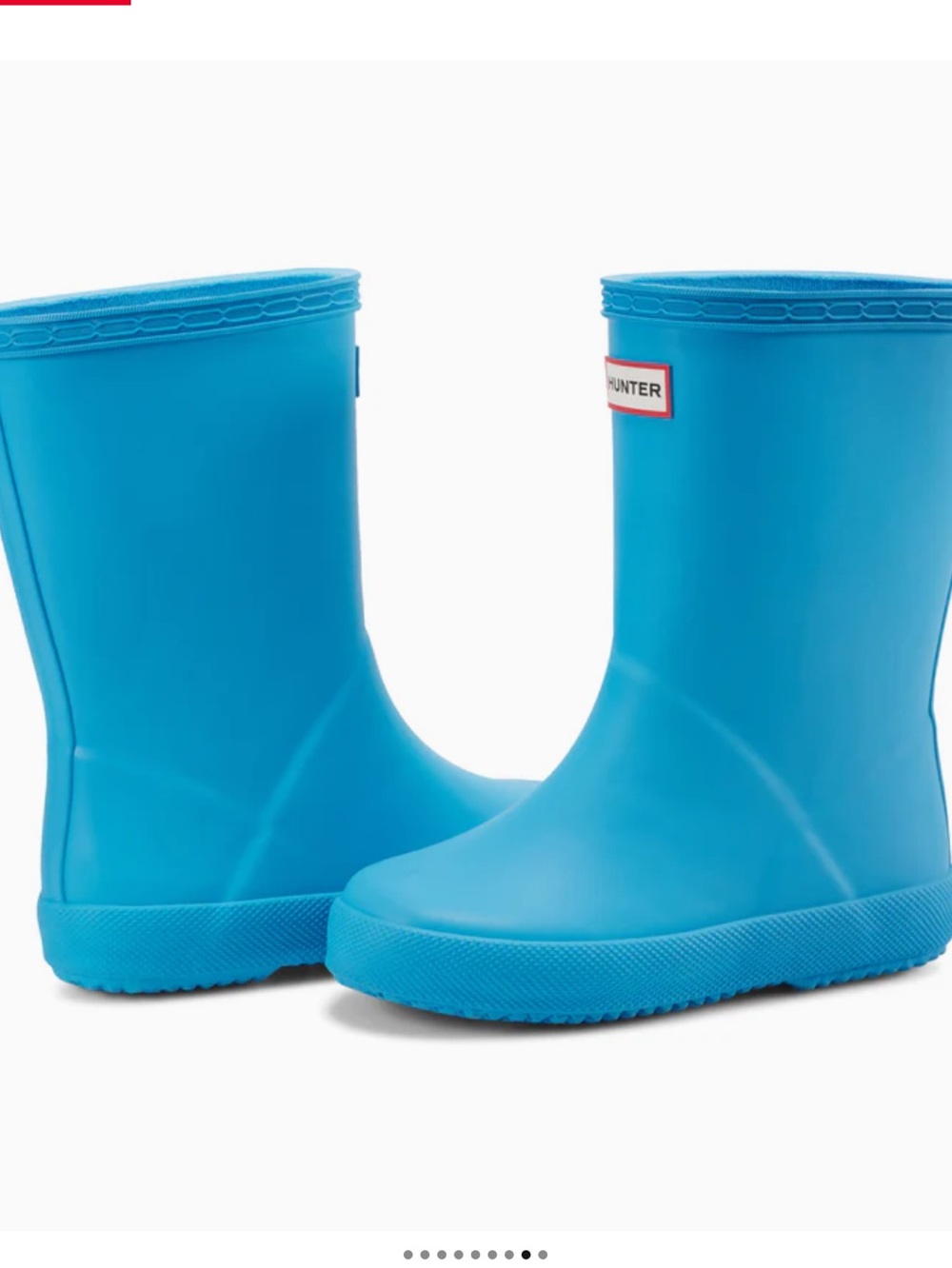 HUNTER Kids Rain Boots Aqua Blue Waterproof Rubber Wellies, size 2, Preowned